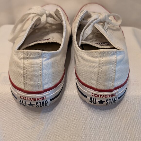 Converse White Canvas Sneakers with Red Accents - Picture 8 of 9